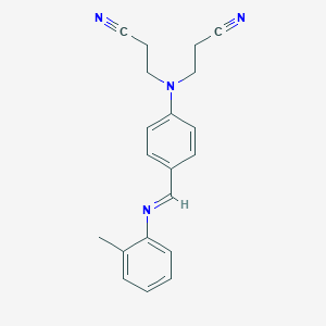 3,3'-[(4-{(E)-[(2-Methylphenyl)imino]methyl}phenyl)azanediyl]dipropanenitrile