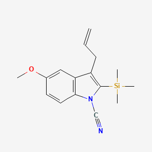 5-Methoxy-3-(prop-2-en-1-yl)-2-(trimethylsilyl)-1H-indole-1-carbonitrile