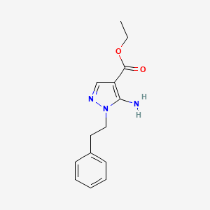 molecular formula C14H17N3O2 B1424286 Ethyl 5-amino-1-phenethylpyrazole-4-carboxylate CAS No. 252903-25-6