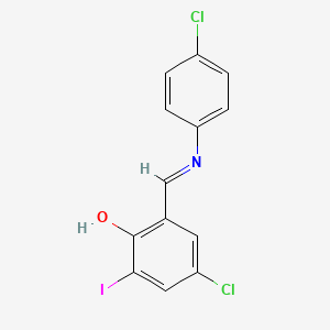 4-Chloro-6-[(4-chloroanilino)methylidene]-2-iodocyclohexa-2,4-dien-1-one