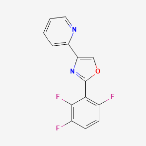 molecular formula C14H7F3N2O B14242920 Pyridine, 2-[2-(2,3,6-trifluorophenyl)-4-oxazolyl]- CAS No. 502422-50-6