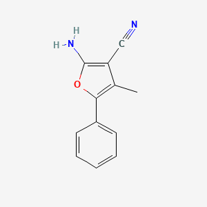 molecular formula C12H10N2O B14242952 2-Amino-4-methyl-5-phenylfuran-3-carbonitrile CAS No. 220696-21-9