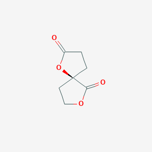 molecular formula C7H8O4 B14242957 1,7-Dioxaspiro[4.4]nonane-2,6-dione, (5R)- CAS No. 587875-11-4