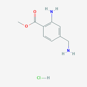 molecular formula C9H13ClN2O2 B14243035 Methyl 2-amino-4-(aminomethyl)benzoate;hydrochloride CAS No. 393509-77-8