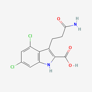 molecular formula C12H10Cl2N2O3 B14243038 3-(3-Amino-3-oxopropyl)-4,6-dichloro-1H-indole-2-carboxylic acid CAS No. 574744-11-9