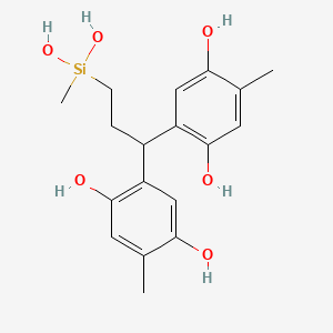 [3,3-Bis(2,5-dihydroxy-4-methylphenyl)propyl](methyl)silanediol