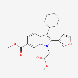 molecular formula C22H23NO5 B14243067 1H-Indole-1-acetic acid, 3-cyclohexyl-2-(3-furanyl)-6-(methoxycarbonyl)- CAS No. 494799-84-7