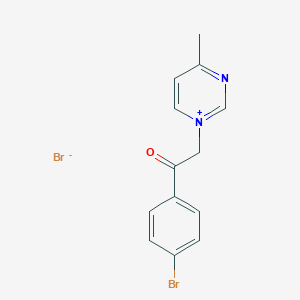 molecular formula C13H12Br2N2O B14243157 Pyrimidinium, 1-[2-(4-bromophenyl)-2-oxoethyl]-4-methyl-, bromide CAS No. 212059-97-7