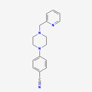 molecular formula C17H18N4 B14243170 Benzonitrile, 4-[4-(2-pyridinylmethyl)-1-piperazinyl]- CAS No. 617691-10-8