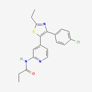 molecular formula C19H18ClN3OS B14243177 N-{4-[4-(4-Chlorophenyl)-2-ethyl-1,3-thiazol-5-yl]pyridin-2-yl}propanamide CAS No. 365430-59-7