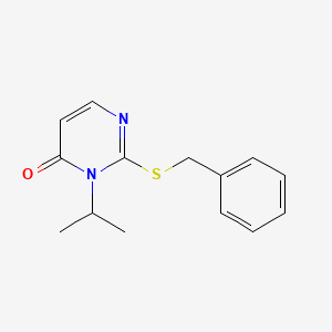 molecular formula C14H16N2OS B14243209 2-(Benzylsulfanyl)-3-(propan-2-yl)pyrimidin-4(3H)-one CAS No. 497944-65-7