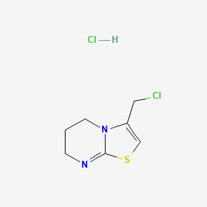 B1424321 3-(chloromethyl)-5H,6H,7H-[1,3]thiazolo[3,2-a]pyrimidine hydrochloride CAS No. 62835-29-4