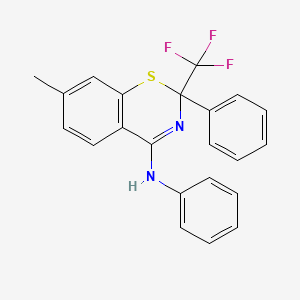 molecular formula C22H17F3N2S B14243248 7-Methyl-N,2-diphenyl-2-(trifluoromethyl)-2H-1,3-benzothiazin-4-amine CAS No. 402520-90-5