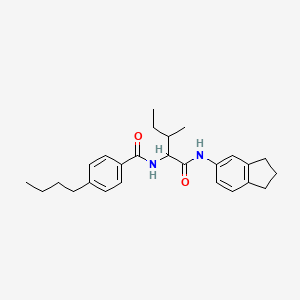 N~2~-(4-Butylbenzoyl)-N-(2,3-dihydro-1H-inden-5-yl)isoleucinamide