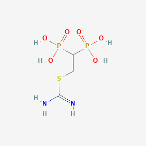 molecular formula C3H10N2O6P2S B14243321 [2-(Carbamimidoylsulfanyl)ethane-1,1-diyl]bis(phosphonic acid) CAS No. 499136-43-5