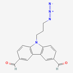 molecular formula C17H14N4O2 B14243322 9-(3-Azidopropyl)-9H-carbazole-3,6-dicarbaldehyde CAS No. 332865-09-5