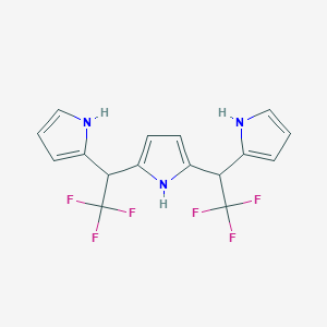 molecular formula C16H13F6N3 B14243327 1H-Pyrrole, 2,5-bis[2,2,2-trifluoro-1-(1H-pyrrol-2-yl)ethyl]- CAS No. 248914-72-9