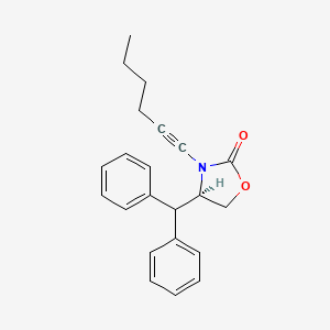 molecular formula C22H23NO2 B14243332 (4R)-4-benzhydryl-3-hex-1-ynyl-1,3-oxazolidin-2-one CAS No. 425605-06-7