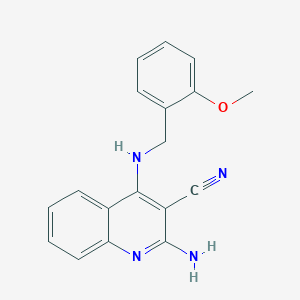 2-Amino-4-{[(2-methoxyphenyl)methyl]amino}quinoline-3-carbonitrile