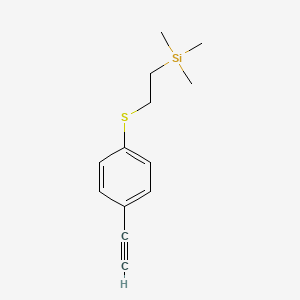 molecular formula C13H18SSi B14243388 Silane, [2-[(4-ethynylphenyl)thio]ethyl]trimethyl- CAS No. 221292-45-1