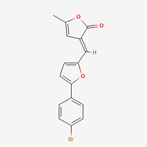 molecular formula C16H11BrO3 B14243417 (3E)-3-{[5-(4-bromophenyl)furan-2-yl]methylidene}-5-methylfuran-2(3H)-one 