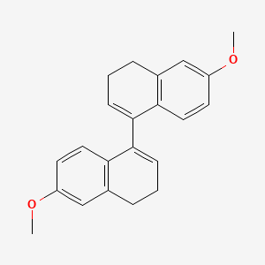 molecular formula C22H22O2 B14243458 6,6'-Dimethoxy-3,3',4,4'-tetrahydro-1,1'-binaphthalene CAS No. 496924-92-6