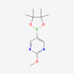 molecular formula C11H17BN2O3 B1424349 2-甲氧基-5-(4,4,5,5-四甲基-1,3,2-二氧杂硼烷-2-基)嘧啶 CAS No. 1052686-60-8