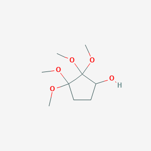 molecular formula C9H18O5 B14243658 2,2,3,3-Tetramethoxycyclopentan-1-ol CAS No. 189628-48-6