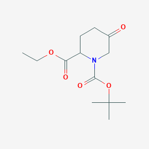 molecular formula C13H21NO5 B1424369 5-氧代-哌啶-1,2-二甲酸二甲酯 1-叔丁酯 2-乙酯 CAS No. 1417793-01-1