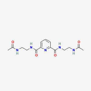 molecular formula C15H21N5O4 B14243744 2,6-Pyridinedicarboxamide, N,N'-bis[2-(acetylamino)ethyl]- CAS No. 393056-58-1