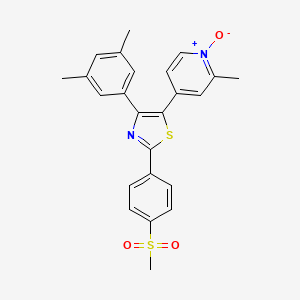 4-{4-(3,5-Dimethylphenyl)-2-[4-(methanesulfonyl)phenyl]-1,3-thiazol-5-yl}-2-methyl-1-oxo-1lambda~5~-pyridine