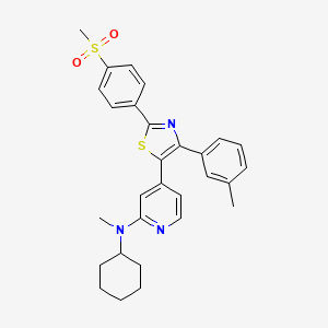 N-Cyclohexyl-N-methyl-4-[4-(3-methylphenyl)-2-(4-methylsulfonylphenyl)-1,3-thiazol-5-YL]-2-pyridylamine