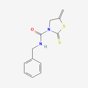 molecular formula C12H12N2OS2 B14243847 3-Thiazolidinecarboxamide, 5-methylene-N-(phenylmethyl)-2-thioxo- CAS No. 369651-00-3