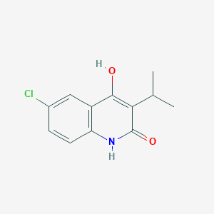 molecular formula C12H12ClNO2 B14243859 6-Chloro-4-hydroxy-3-(propan-2-yl)quinolin-2(1H)-one CAS No. 345913-37-3