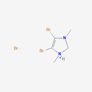 molecular formula C5H9Br3N2 B14243898 4,5-Dibromo-1,3-dimethyl-2,3-dihydro-1H-imidazol-1-ium bromide CAS No. 189034-89-7