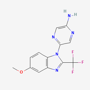 B1424401 5-(5-Methoxy-2-(trifluoromethyl)-1H-benzo[d]imidazol-1-yl)pyrazin-2-amine CAS No. 950845-99-5