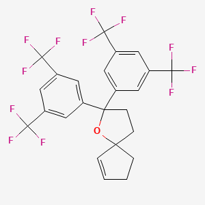 molecular formula C24H16F12O B14244036 2,2-Bis[3,5-bis(trifluoromethyl)phenyl]-1-oxaspiro[4.4]non-6-ene CAS No. 502619-81-0