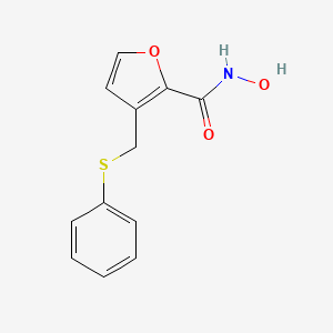 molecular formula C12H11NO3S B1424404 N-羟基-3-[(苯硫基)甲基]呋喃-2-甲酰胺 CAS No. 1333562-96-1