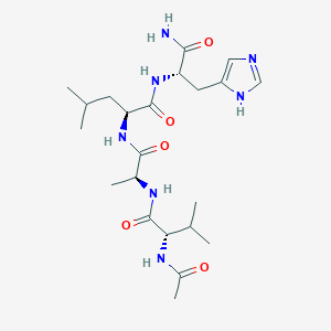 molecular formula C22H37N7O5 B14244073 N-Acetyl-L-valyl-L-alanyl-L-leucyl-L-histidinamide CAS No. 393841-47-9