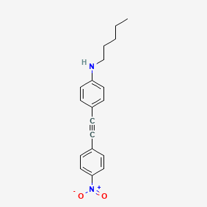 molecular formula C19H20N2O2 B14244097 4-[(4-Nitrophenyl)ethynyl]-N-pentylaniline CAS No. 396719-04-3