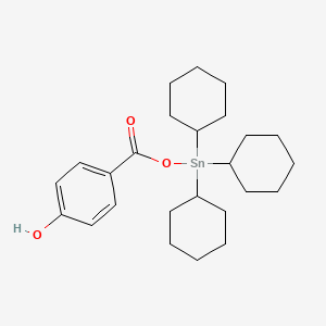 molecular formula C25H38O3Sn B14244118 4-{[(Tricyclohexylstannyl)oxy]carbonyl}phenol CAS No. 503862-49-5