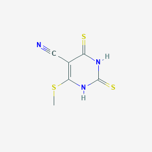 molecular formula C6H5N3S3 B14244124 6-methylsulfanyl-2,4-bis(sulfanylidene)-1H-pyrimidine-5-carbonitrile CAS No. 501433-96-1