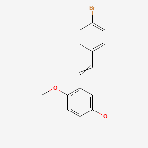 molecular formula C16H15BrO2 B14244132 2-[2-(4-Bromophenyl)ethenyl]-1,4-dimethoxybenzene CAS No. 380428-42-2