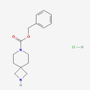 molecular formula C15H21ClN2O2 B1424415 苯甲酸苄酯 2,7-二氮杂螺[3.5]壬烷-7-羧酸盐盐酸盐 CAS No. 1227382-15-1