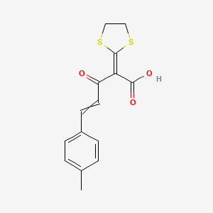 molecular formula C15H14O3S2 B14244152 4-Pentenoic acid, 2-(1,3-dithiolan-2-ylidene)-5-(4-methylphenyl)-3-oxo- CAS No. 238434-77-0