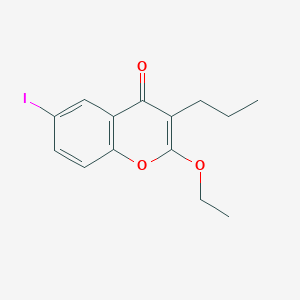 molecular formula C14H15IO3 B14244163 2-Ethoxy-6-iodo-3-propyl-4h-1-benzopyran-4-one CAS No. 497934-59-5