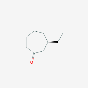 molecular formula C9H16O B14244231 Cycloheptanone, 3-ethyl-, (3R)- CAS No. 203312-05-4