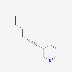 molecular formula C11H13N B14244265 3-(Hex-1-YN-1-YL)pyridine CAS No. 219480-93-0