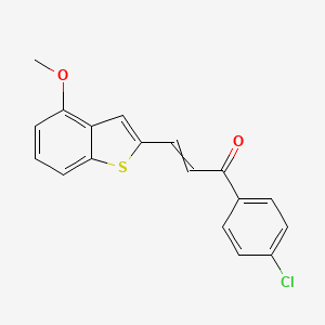 molecular formula C18H13ClO2S B14244326 1-(4-Chlorophenyl)-3-(4-methoxy-1-benzothiophen-2-yl)prop-2-en-1-one CAS No. 488133-38-6