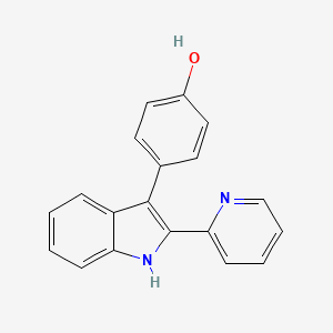 molecular formula C19H14N2O B14244329 4-[2-(Pyridin-2(1H)-ylidene)-1,2-dihydro-3H-indol-3-ylidene]cyclohexa-2,5-dien-1-one CAS No. 338468-72-7